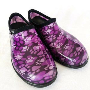 Sloggers Women's Purple Paw Print Slip On S